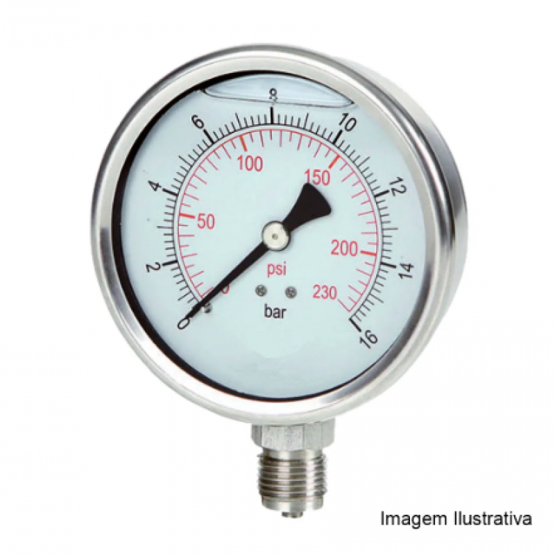 MANOMETRO 0 A 10 KGF GLICERINADO ROSCA 1/2 BST TRASEIRA DIAMETRO 8CM (GENEBRE)