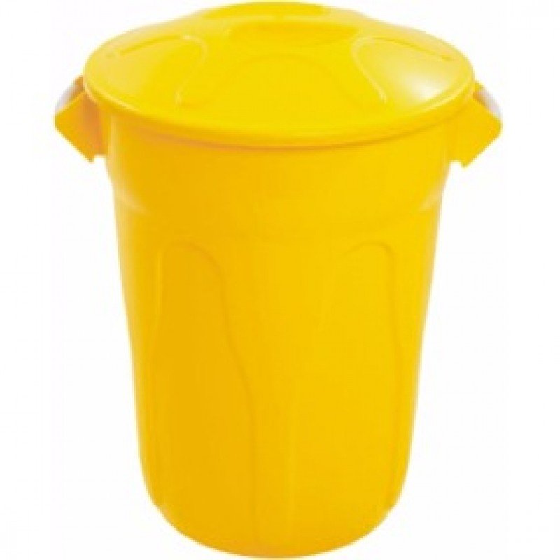 CESTO PLASTICO C/TAMPA CR20 S/ADESIVO 20L AMARELO (JSN)