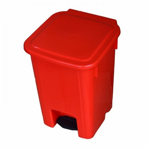 LIXEIRA COM PEDAL 15 LITROS VERMELHO (JSN)