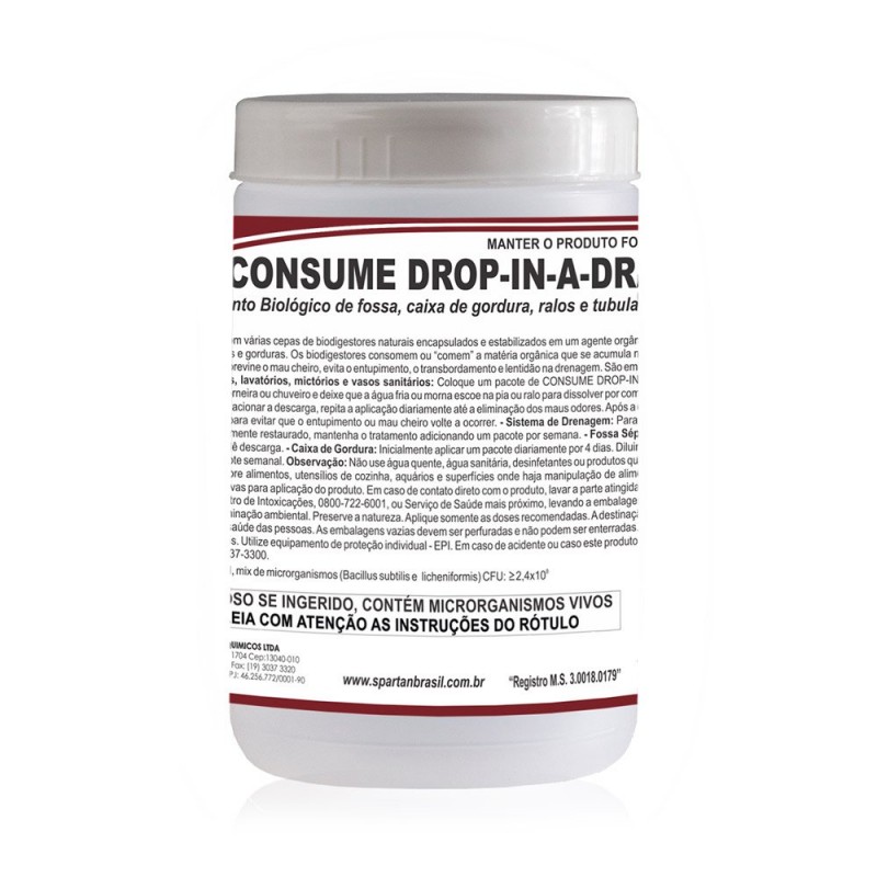 CONSUME DROP IN A DRAISN BACTERIA P/CAIXA DE GORDURA (SPARTAN)