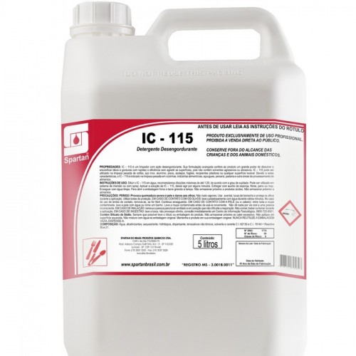 DETERGENTE E DESENGORDURANTE IC-115  5LT (SPARTAN)