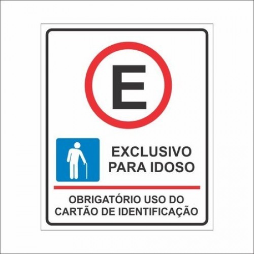 PLACA PVC ESTACIONAMENTO IDOSO 40 X 30 CM (MULTPLACAS)