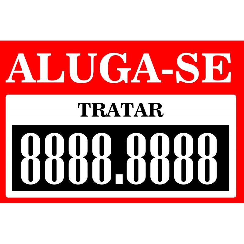 PLACA PVC ALUGA-SE 30 X 20 CM (EMPLAC)