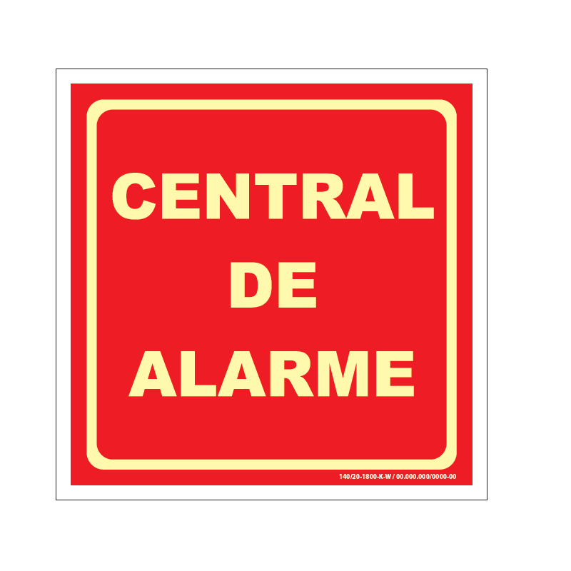 PLACA FOTOLU. AUTO EXTINGUÍVEL CENTRAL DE ALARME 19,5 X 19,5 (DESTAK)