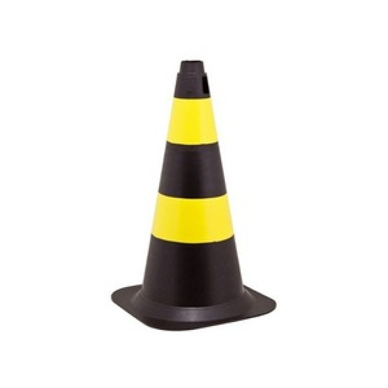 CONE SINALIZAÇÃO PVC 50 CM PR/AM (PLASTCOR)