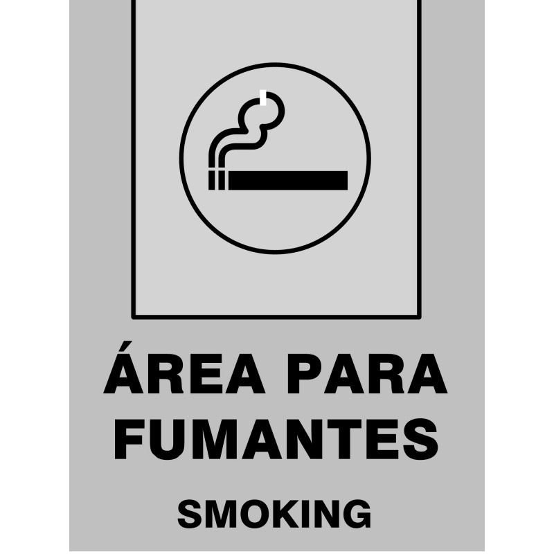 PLACA PVC ÁREA PARA FUMANTES CINZA 20 X 15 (MULTPLACAS)