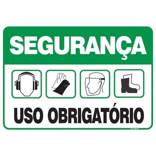 PLACA PVC INDICAÇÃO USO OBRIGATÓRIO EPI 30 X 40 (MULTPLACAS)