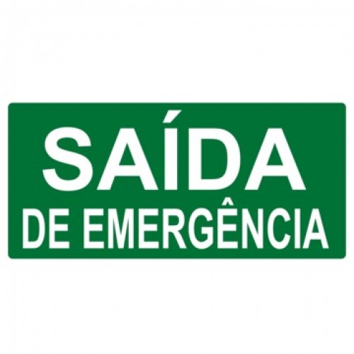 PLACA FOTOLU. AUTO EXTINGUÍVEL 26X13 SAÍDA EMERGÊNCIA S/SETA (DESTAK)