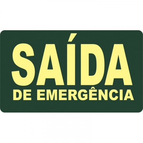 PLACA FOTOLU. AUTO EXTINGUÍVEL P/ÁREA EXTERNA SAÍDA EMERG. S/SETA (DESTAK)