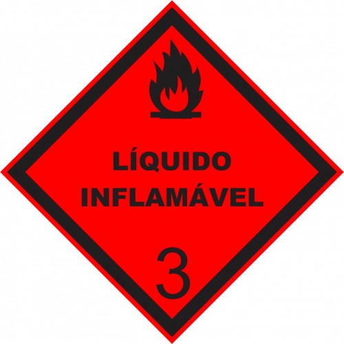 PLACA PVC LOSANGULAR LÍQUIDO INFLAMÁVEL 30 X 30 (DESTAK)