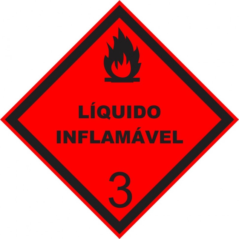 PLACA PVC LOSANGULAR LÍQUIDO INFLAMÁVEL 30 X 30 (DESTAK)