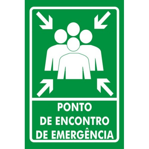 PLACA FOTOLU. AUTO EXTINGUÍVEL INDICAÇÃO PONTO DE ENCONTRO 19,5 X 19,5 (DESTAK)