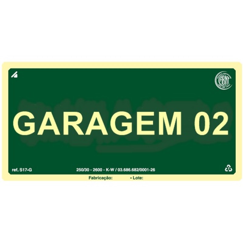 PLACA FOTOLU. AUTO EXTINGUÍVEL PAVIMENTO GARAGEM 02 ANDAR 19,5 X 19,5 (DESTAK)