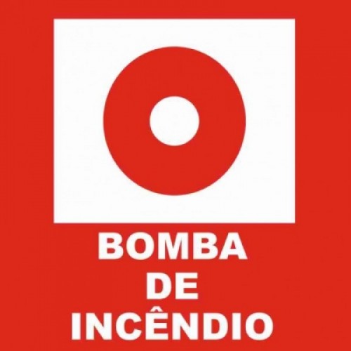 PLACA FOTOLU. AUTO EXTINGUÍVEL BOMBA DE INCÊNDIO 19,5 X 19,5 (DESTAK)