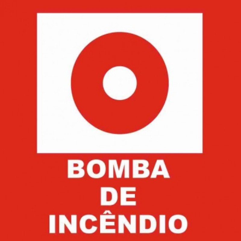 PLACA FOTOLU. AUTO EXTINGUÍVEL BOMBA DE INCÊNDIO 19,5 X 19,5 (DESTAK)