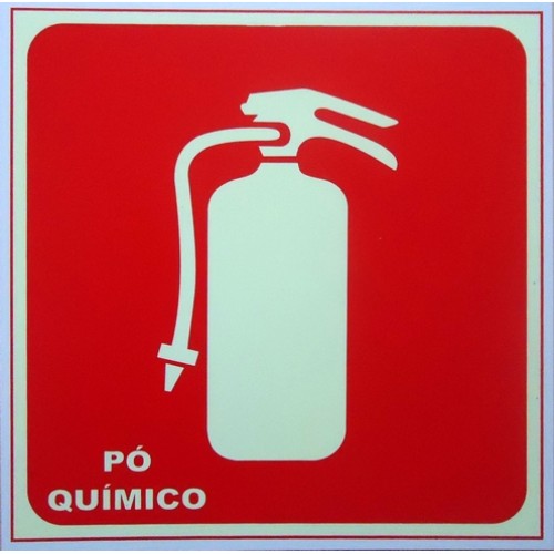 PLACA FOTOLU. AUTO EXTINGUÍVEL PARA EXTINTOR PQS BC 19,5 X 19,5 (DESTAK)