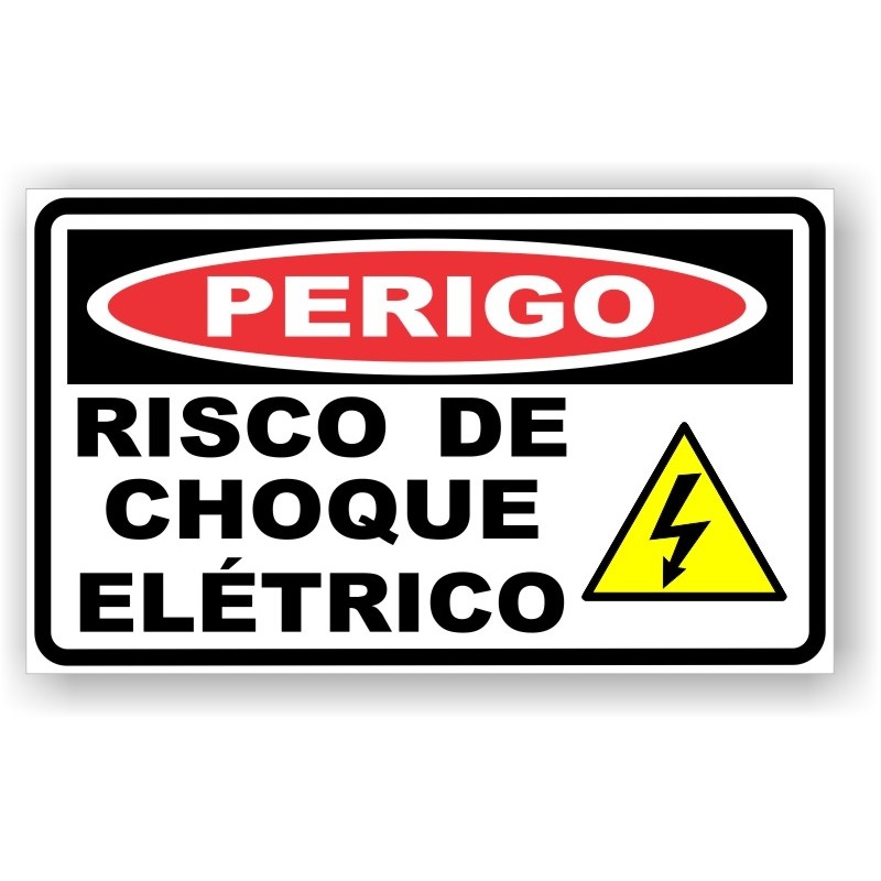 PLACA PVC RISCO DE CHOQUE ELÉTRICO 20 X 20 (DESTAK)
