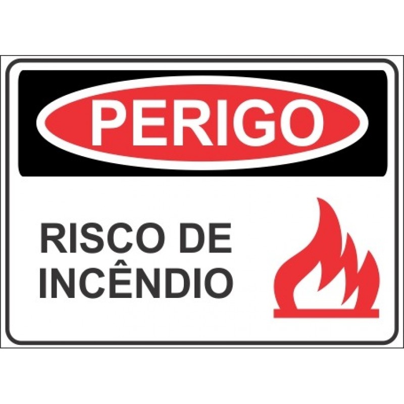 PLACA PVC RISCO DE INCÊNDIO 20 X 20 (DESTAK)