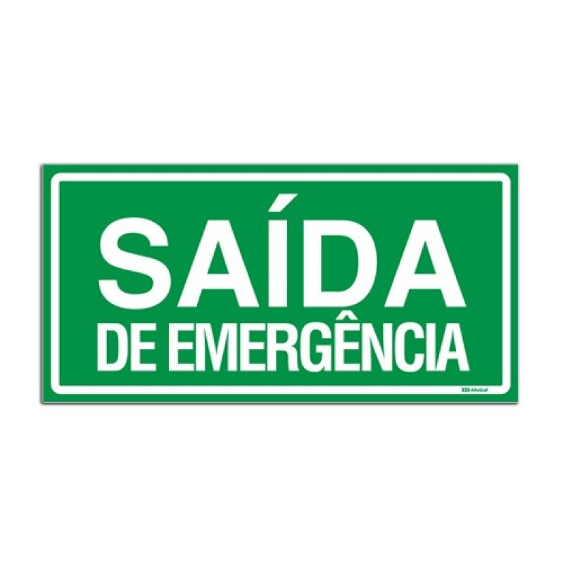 PLACA FOTOLU. AUTO EXTINGUÍVEL SAÍDA EMERGÊNCIA S/SETA 30x18 (DESTAK)