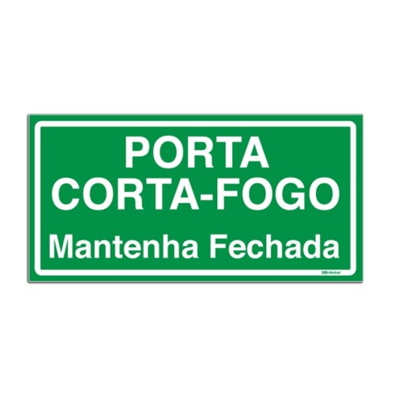 PLACA FOTOLU. AUTO EXTINGUÍVEL PORTA CORTA FOGO 19,5 X 19,5 (DESTAK)