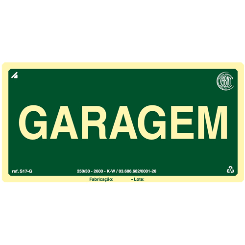 PLACA FOTOLU. AUTO EXTINGUÍVEL PAVIMENTO GARAGEM 19,5 X 19,5 (DESTAK)