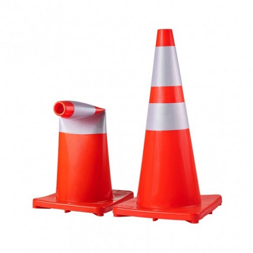 CONE SINALIZAÇÃO 73 CM LAR/BRA FLEXÍVEL C/REFLETOR P/KCCTCP (PLASTCOR)